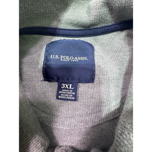 US Polo Association Men’s 1/4 Zip Pullover Grey Sweatshirt Size 3xl Estate Ribbe - Picture 6 of 8